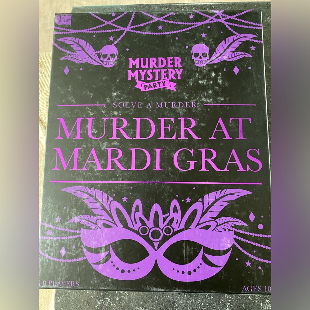 Murderer at Mardi Gras Murder Mystery adult party Game NEW